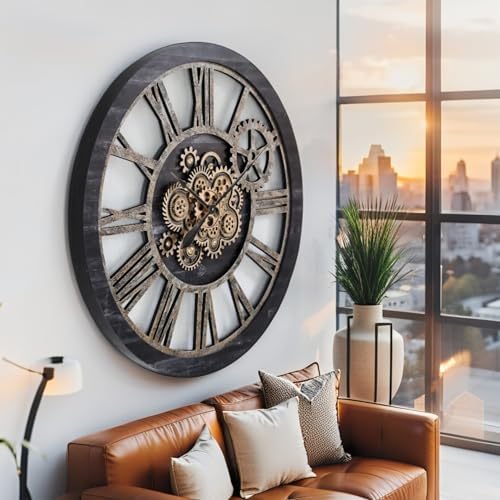 ImprovingLife The Gears Clock 36'' Inch Real Moving Gear Wall Clock Vintage - Image 5