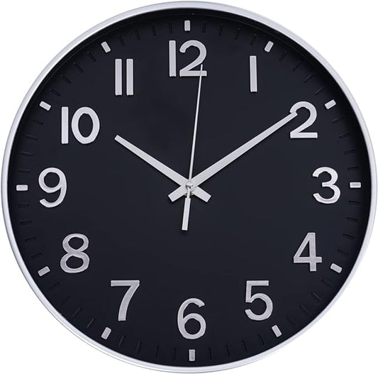 HZDHCLH Modern Wall Clocks Battery Operated, 12 inch Silent Non Ticking Round by HZDHCLH