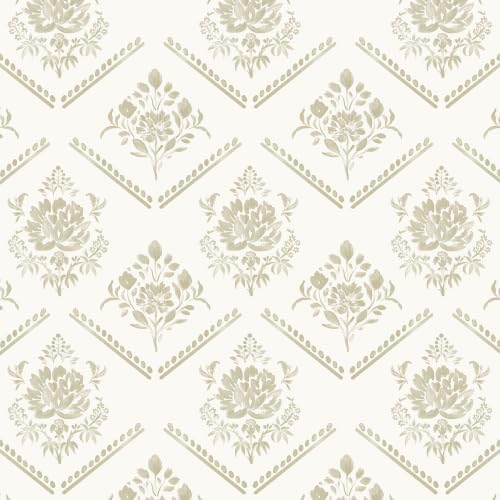Heroad Peel and Stick Wallpaper Vintage Floral Wallpaper Boho Neutral Beige by HeroadBrand
