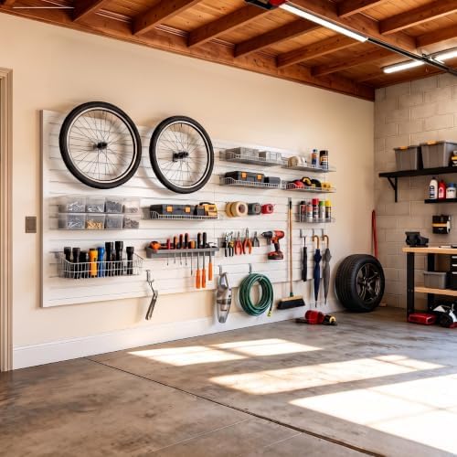Slat Wall Paneling 4x8 ft Garage Organizer Storage Systems, Heavy Duty PVC - Image 7