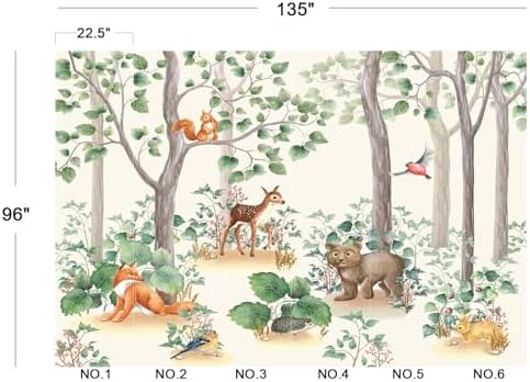 Adorable Watercolor Forest Animal Friends Kids Room Wallpaper - Image 5
