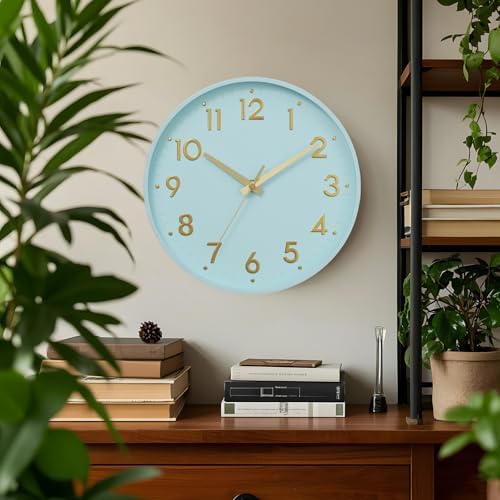 Mosewa Small 8 Inch Wall Clock Battery Operated Silent Non Ticking Analog - Image 2
