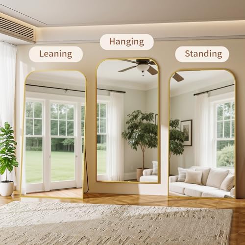 Oversized Full Length Mirror 81"x41" Arched Floor Standing Mirror - Image 6
