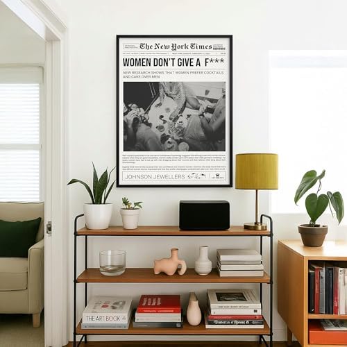 Vintage Black And White Wall Art 8x12in Black Framed Trendy Girly Newspaper - Image 4