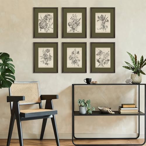 Vintage Floral Wall Art Sketch Flower Prints Antique Botanical Canvas Wall Art - Image 6