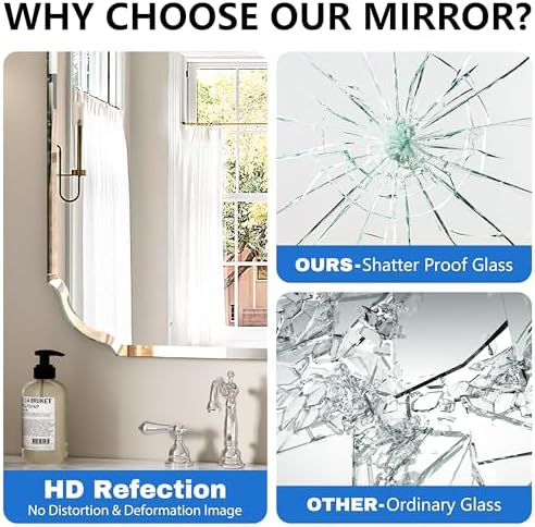 24" x 24" Silver Wall Mirror Beveled Edge Frameless Mirrors - Image 5