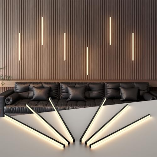 Wall Panel Lights 6pcs 3000K Warm White Adhesive Wood Slat Light by PeaceCozinessComfortable