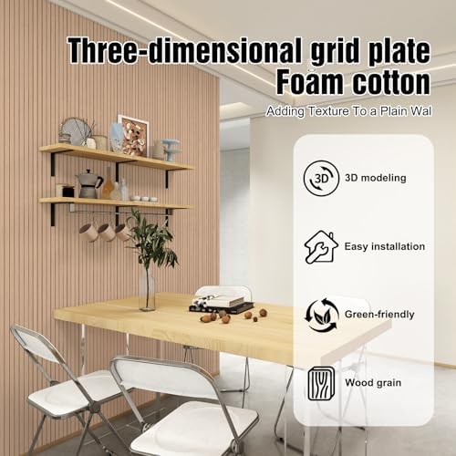 3D Wood Slat Wall Panels Peel and Stick Faux Wood Grain Thick Wallpaper - Image 4