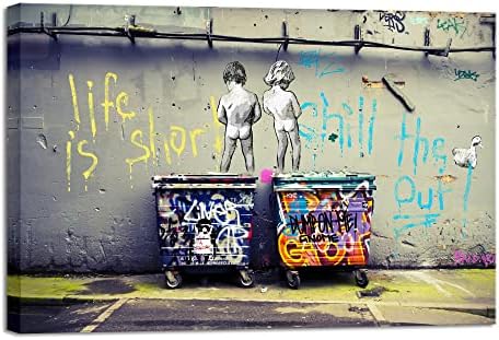 Wieco Art Banksy Graffiti Canvas Wall Art, Life is Short Chill the Duck Out by WiecoArt