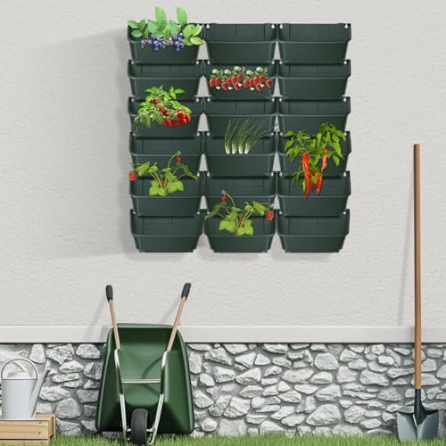 Vertical Wall Planter with 18 Pots, Hanging Garden Plant Flowerpot Holder - Image 6