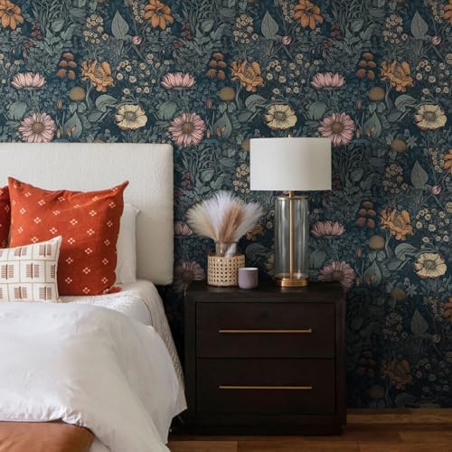 Orainege Vintage Peel and Stick Wallpaper Boho Floral Wallpaper - Image 2
