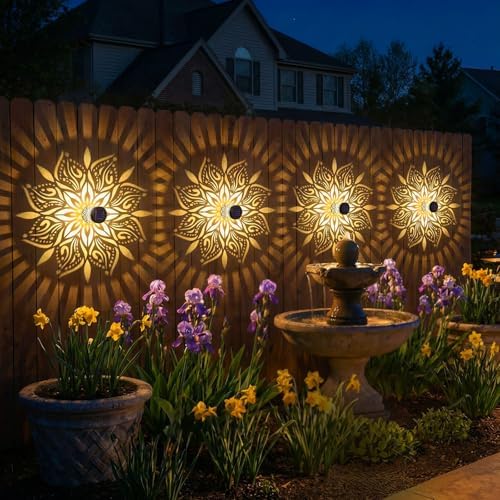 2 Pack Solar Fence Lights Metal Solar Powered Outdoor Wall Deck Step Lights - Image 4