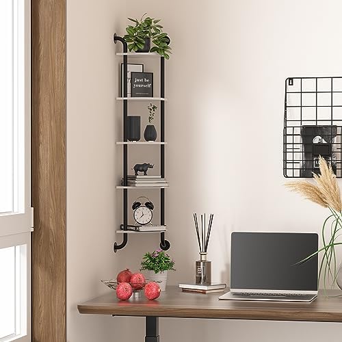 Tinpin 5 Tier Corner Shelf Wall Mount Rustic Industrial Floating Shelves - Image 5
