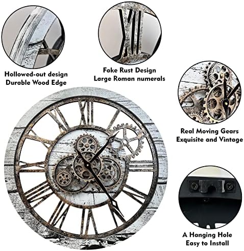 The B-Style Large Wall Clock 24 inch Gray and White - Image 2