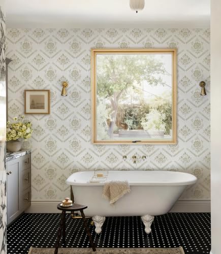 Heroad Peel and Stick Wallpaper Vintage Floral Wallpaper Boho Neutral Beige - Image 5