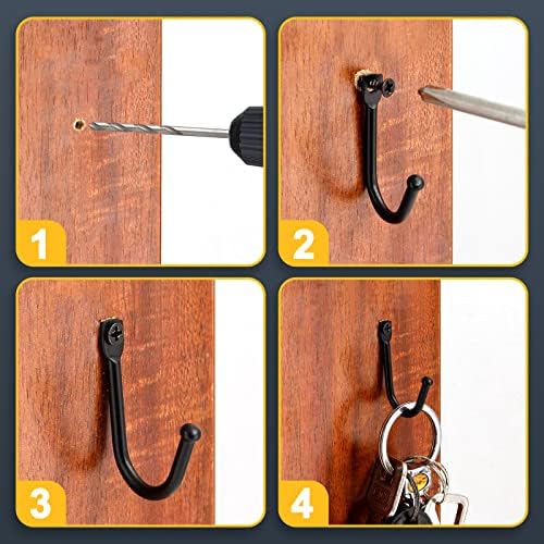 Bonsicoky 10 Pcs Black Single Prong Wrought Iron Hooks - Image 4