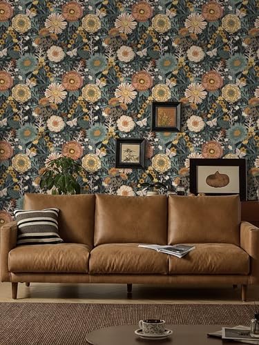 Dimoon Boho Retro Wallpaper Peel and Stick Wallpaper Vintage Floral Contact - Image 6