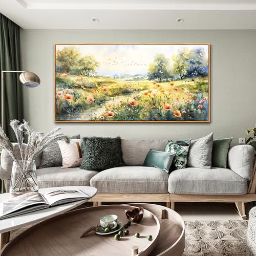 XIGUANGART Canvas Wall Art for Living Room Wildflower Pastoral Scenery - Image 3