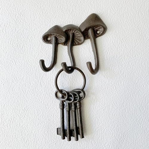 Rustic Mushroom-Shaped Decorative Wall Hook Rack Hangers - Image 6