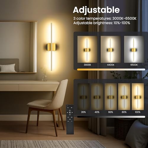 10000mAh Battery Operated Wall Sconces Set of 2 - Image 5