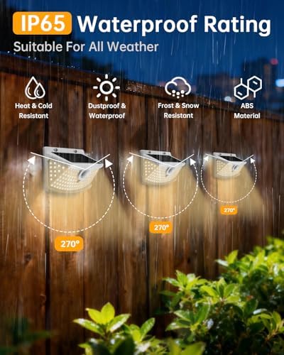 Aootek Solar Motion Sensor Lights Outdoor 120 LEDs, 4 Pack - Image 2
