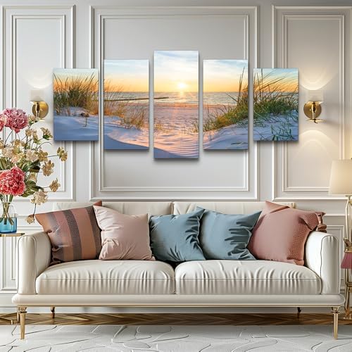 Canvas Wall Art For Living Room Large Size Wall Decor For Bedrooms Beach Grass - Image 2