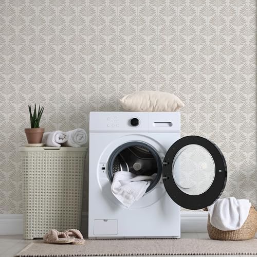 Main Street Peel and Stick Wallpaper Sheets, Neutral Palm - Image 2