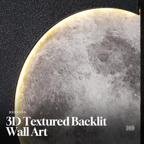 Cuspin Large 3D LED Moon Wall Art, 24x36 In - Image 4