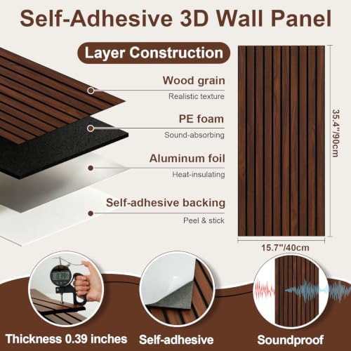 Safiyya 3-Piece 3D Thick Wood Slat Wall Panels - Image 2
