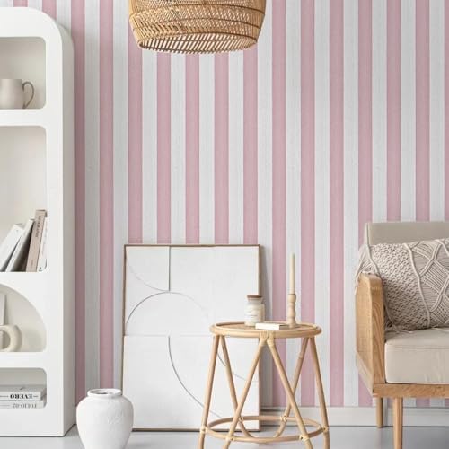 Pink Stripe Peel and Stick Wallpaper 15.7" x 472" - Image 5