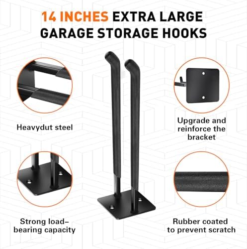 14" Large Heavy-Duty Garage Hooks - Image 3