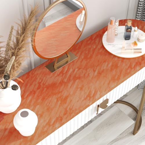 Orange Velvet Wallpaper Peel and Stick Felt Drawer Liner Roll 15.7"x118" Self - Image 4