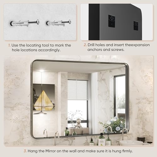 Sweetcrispy Bathroom Wall Mirror, Vanity Mirrors - Image 6
