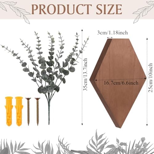 Chunful 2 Pcs Wooden Wall Planter Decor, Walnut Color, 9.8 x 6.6 x 1.2 Inches - Image 2