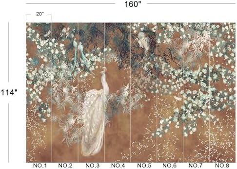 Vintage Chinoiserie Peacock Bamboo Floral Wallpaper Peel Stick - Image 4