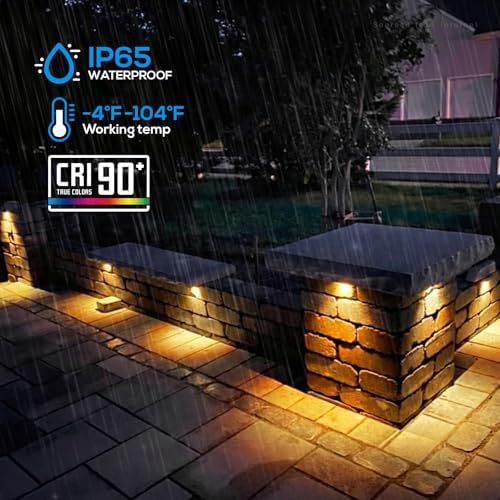 LEONLITE 8-Pack 4 Inch LED Hardscape Lighting, 2700K Soft White - Image 7