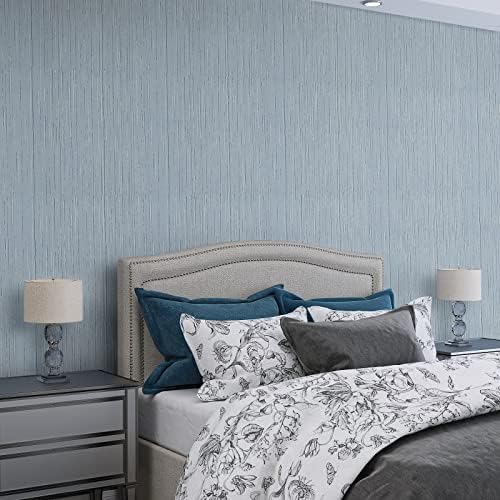 VaryPaper Blue Grasscloth Peel and Stick Wallpaper Textured Faux Grasscloth - Image 6