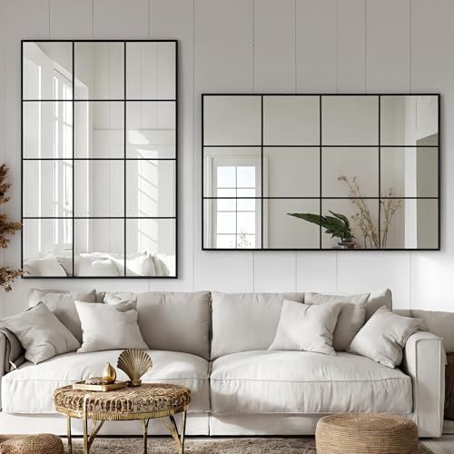 Antok Wall Mirror, Metal Framed Wall Mounted Mirror, Hanging or Leaning - Image 3