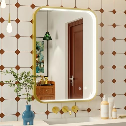 20"x28" Gold LED Bathroom Mirror by JSneijder