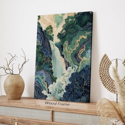 Japanese Landscape Framed Prints Poster Abstract Nature Mountain Canvas Wall - Image 7