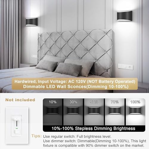 TRLIFE Modern Wall Sconces, 3000K/4000K/6000K Selectable and Dimmable LED Wall - Image 3