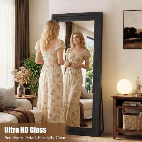 Wood Full Length Mirror 65"x24", Large Solid Wood Frame Floor Mirror - Image 6