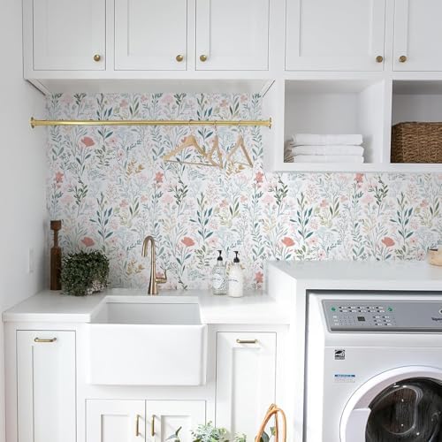Froluya Wildflower Peel and Stick Wallpaper Pink Boho Floral Contact Paper - Image 5