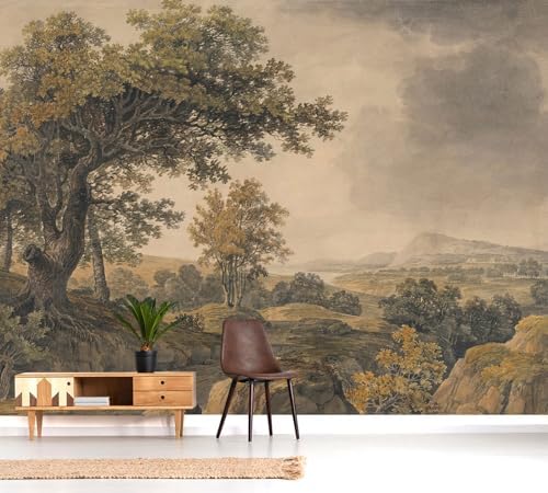 YQWDMX - Beige Forest Peel and Stick Wallpaper Jungle Self-Adhesive Mural - Image 2