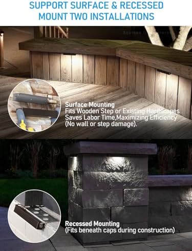 LEONLITE 8-Pack 7 Inch LED Hardscape Lighting, 5000K Daylight - Image 3