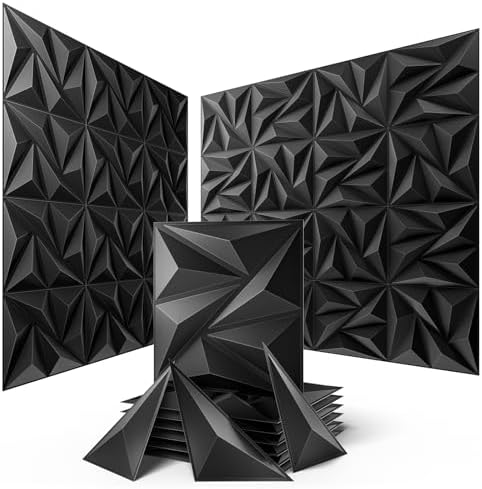 Sonicism Wall Panels 48Pack 3D Wall Panels 0.7"x11.8"x11.8"Creative Cutting by Sonicism