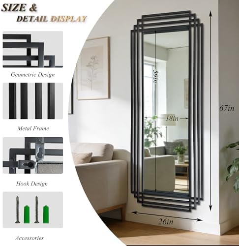 67"x26" Rectangle Full Length Mirror - Image 2