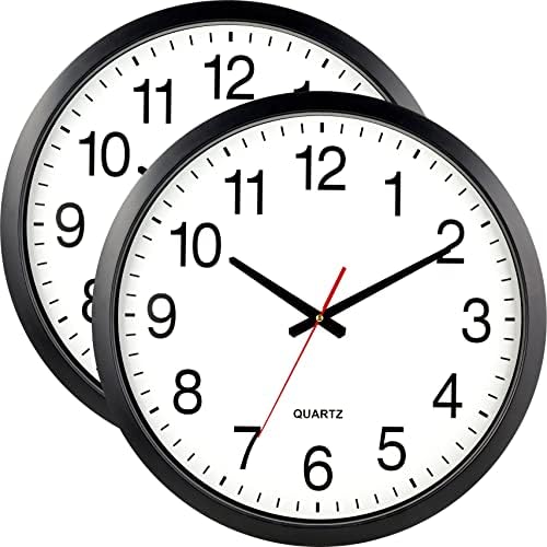Bernhard Products Black Wall Clock Silent Non Ticking by BernhardProducts