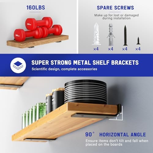 Goovilla Shelf Bracket, Floating Shelf Brackets 6 inch Long, 12 Pack - Image 3