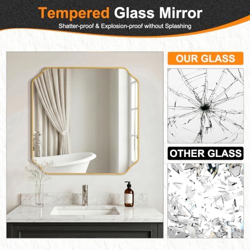 Delma Bathroom Vanity Mirror, Scalloped Round Corner Wall Mirror, - Image 5